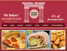 Tablet Screenshot of pizzeriadelight.com